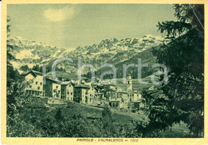 Cartolina originale da collezione 1953 CHIESA VALMALENCO (SO) Veduta frazione PRIMOLO e montagne *Cartolina FG VG 1