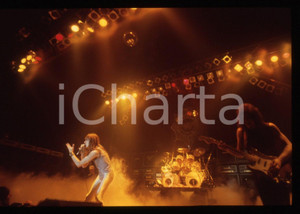 Fotografia d epoca originale 35mm vintage slide 1981 Milano Biff BYFORD Graham OLIVER dei SAXON Palalido 5 1
