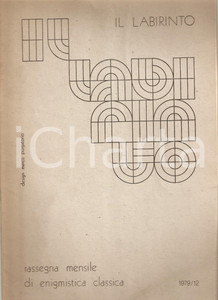 Giornale, rivista storica 1979 LABIRINTO Rassegna di enigmistica classica Design Marco PURGATORIO Rivista 1