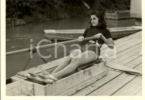 Fotografia d'epoca originale 1941 ROMA Allenamenti squadre femminili regate TEVERE 1