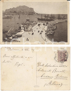 Autografo originale 1927 PALERMO Monte Pellegrino Cartolina a Costantino ZEZZO dal padre FP VG 1