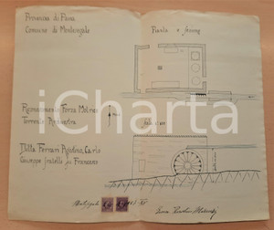 Mappa, planimetria storica 1937 MONTESEGALE PV Mulino su torrente Ardivestra  Ditta FERRARI Planimetria 1 Mappa, planimetria storica 1937 MONTESEGALE PV Mulino su torrente Ardivestra  Ditta FERRARI Planimetria 1