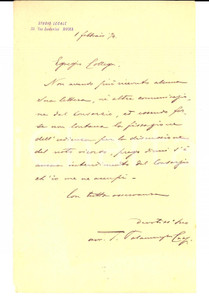 Autografo originale 1894 ROMA Avv. Tommaso PALAMENGHI CRISPI su fissazione di un udienzaAutografo 1