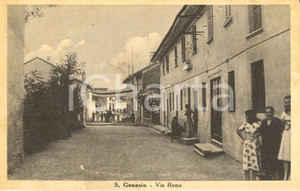 Cartolina originale da collezione 1930 ca SAN GENESIO ED UNITI PV Veduta di via ROMA Cartolina ANIMATA FP NV 1