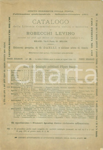 Libro, pubblicazione d epoca 1891 MILANO Catalogo Libreria antica e moderna ROBECCHI LEVINO Edizioni proprie 1