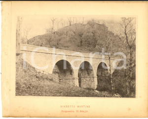 1888 Ferrovia ROMA-SULMONA - Veduta del viadotto MARTINO - Stampa 20x16 cm
