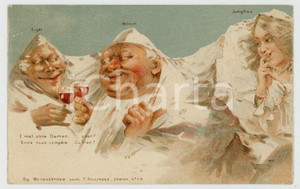 1900 ca GG. WEINGARTNER Swiss Mountains - Metamorphic Faces - Postcard  Cartolina postale d'epoca, non viaggiata, opera dell'illustratore Gg. Weingartner.EDITORE: F. Zillinger - Zurich n&deg; 114 POOR/danneggiato piegatura angolare Formato: 14x9 cm originale e autentica 1