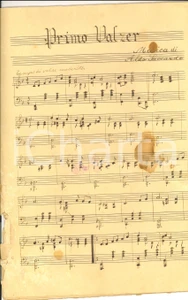 Oggetto da collezione cartaceo 1930 ca Aldo SACCARDO Primo valzer Spartito INEDITO gravemente DANNEGGIATO 1