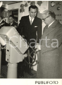 1956 NAPOLI Giovanni GRONCHI visita nave portacavi SALERNUM *Foto 13x18 cm