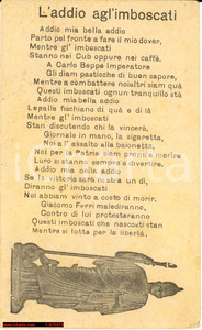 Cartolina originale da collezione 1917 WWI L addio agli imboscati Poesia propaganda 1