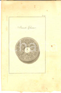 Stampa, bozzetto originale 1800 ca VOYAGE DANS L INTERIEUR DE LA CHINE Boussole chinoise Gravure TARDIEU 1