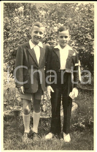 Fotografia d epoca originale 1949 LONGARONE Coppia di bambini alla Prima Comunione Foto cartolina VINTAGE 1
