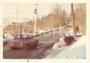 Fotografia d'epoca originale 1970 RALLY Primo SANREMO SESTRIERE Innocente - Fregnan LANCIA FULVIA CoupÃ© HF 1