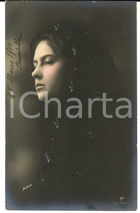 Cartolina originale da collezione 1910 COSTUME Giovane donna con il velo nero *Cartolina VINTAGE ing. BONELLI 1