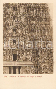 Cartolina originale da collezione 1935 ca MISSIONI ESTERE  MADURAI INDIA Dettaglio dei templi Cartolina FP NV 1