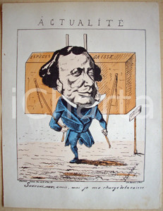 Stampa, bozzetto originale 1871 Caricatura Moi je me charge de la caisse CORSEAUX 1