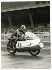1957 HOCKENHEIMRING Libero LIBERATI prova circuito su moto GILERA *Foto 13x18 cm
