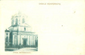 Cartolina originale da collezione 1900 CASALE MONFERRATO AL Fedeli alla Chiesa dell Addolorata Cartolina FP VG 1