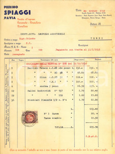 Documento originale, autentico 1931 PAVIA Pierino SPIAGGI  Vendita ceramiche e cristallerie DANNEGGIATA 1