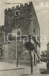 Cartolina originale da collezione 1925 ca TAORMINA ME Veduta di palazzo CORVALA Cartolina postale ANIMATA NV 1