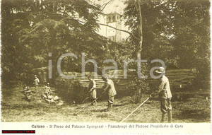 Cartolina originale da collezione 1917 CALUSO TO Parco del Palazzo Spurgazzi  Alpini 1