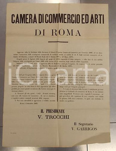Documento originale, autentico 1883 ROMA Esazione delle sovrimposte commerciali ricchezza mobile Manifesto 1
