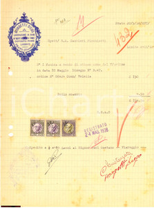 Documento originale, autentico 1938 PRATO Diego GIORGETTI vende manica a vento ottone 1