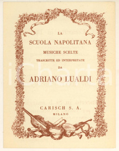 Materiale pubblicitario d’epoca 1952 MILANO Scuola napolitana  Musiche scelte da Adriano LUALDI Pieghevole 1