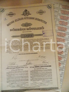 Oggetto da collezione cartaceo 1899 UNGHERIA Magyar JelzalogHitelbank BUDAPESTEN  Obbligazione 500 franchi 1