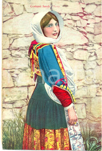Cartolina originale da collezione 1930 circa BONO SS Donna in costume sardo tradizionale Cartolina postale FP NV 1