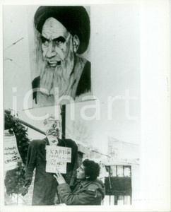 Fotografia d epoca originale 1979 TEHRAN IRAN Pupazzo di Jimmy CARTER a manifestazione per KHOMEINI Foto 1