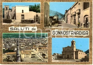 Cartolina originale da collezione 1963 GONNOSFANADIGA VS Vedutine con via Porru BONELLI Cartolina FG VG 1