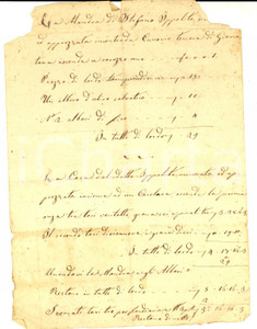Documento originale, autentico 1880 ca GIARRATANA RG Stima su terre della famiglia IPPOLITO con casolare 1