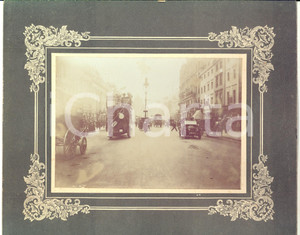Fotografia d epoca originale 1910 ca LONDON Una strada affollata con carrozze e automobili  Foto RARA 27x21 1