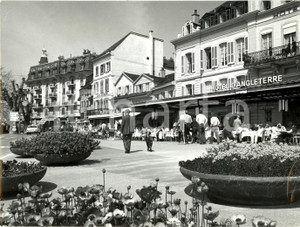 Fotografia d epoca originale 1980 ca LOSANNA CH OUCHY Turisti pranzano all Hotel D ANGLETERRE Fotografia 1