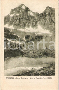 Cartolina originale da collezione 1930 ca CRISSOLO CN Lago CHIARETTO Monti Viso e Visolotto Cartolina FP VG 1
