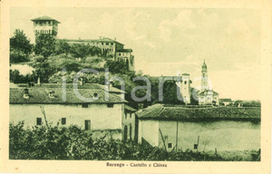 Cartolina originale da collezione 1930 ca BARENGO NO Veduta del castello e della chiesa Cartolina FP NV 1