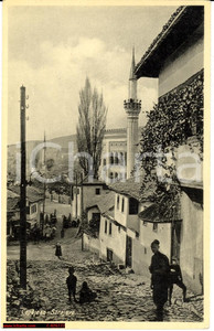 Cartolina originale da collezione 1940 ca SARAJEVO Scorcio panoramico animato LEON FINZI FP NV 1