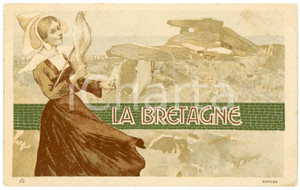 1900 ca FRANCE - LA BRETAGNE Femme filant la laine - Carte postale illustrÃ©e FP  Cartolina postale, non viaggiata.  FAIR/discreto Lievi smussature agli angoli FORMATO: FP originale e autentica 1