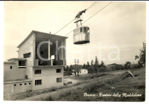 Cartolina originale da collezione 1957 BRESCIA Veduta panoramica con Funivia della MADDALENA *Cartolina FG VG 1