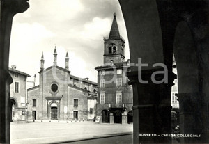 Cartolina originale da collezione 1950 ca BUSSETO (PR) Veduta Chiesa Collegiata SAN BARTOLOMEO *Cartolina FG NV 1