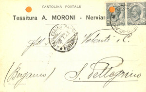 Cartolina originale da collezione 1923 NERVIANO MI Ditta A. MORONI Tessitura Cartolina commerciale FP VG 1