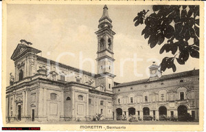 Cartolina originale da collezione 1939 MORETTA CN Veduta del Santuario  Cartolina postale FP VG 1