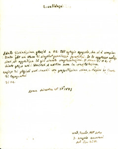 Autografo originale 1839 ROMA Angelo ANCARANI ringrazia per invio di opuscolo Lettera AUTOGRAFA 1