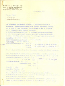Manoscritto, lettera originale 1958 MILANO Via Albertinelli 6 Agenti TORRI & TOIETTA Laboratori ROBIN Lettera 1