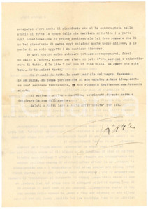 Autografo originale 1945 AVIO Gianna PEDERZINI e la perdita dell amato pianoforte AUTOGRAFO 1