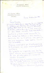 Manoscritto, lettera originale 1982 ROMA Avv. Guglielmo MOTTOLA sulla tiratura di un periodico storico Lettera 1