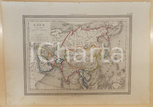 Stampa, bozzetto originale 1864 Atlante Geografico Universale - Asia *Ed. GUIGONI Tav. XVIII 41 x 28 cm 1