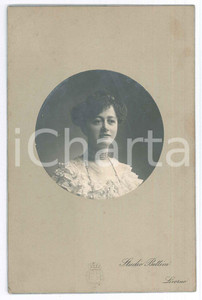 Fotografia d epoca originale 1900 ca LIVORNO Ritratto di donna in abito bianco  Foto BETTINI 11x16 cm 1
