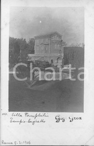 1906 ROMA Villa Doria Pamphilj Tempio e laghetto *Fotocartolina